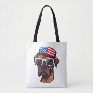 Boxer 4th of July Party Tote Bag