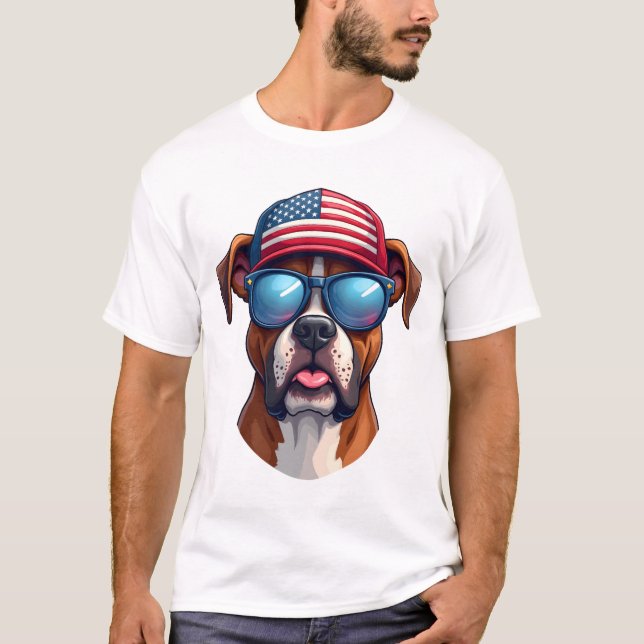 Boxer 4th of July T-Shirt (Front)
