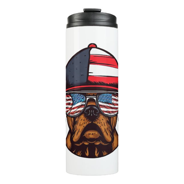 Boxer 4th of July Thermal Tumbler (Front)