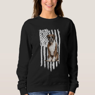 Boxer American Flag Patriotic Boxer Dog 4th Of Jul Sweatshirt