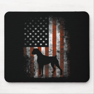 Boxer American Flag Shirt Usa 4th Of July Dog Gift Mouse Pad