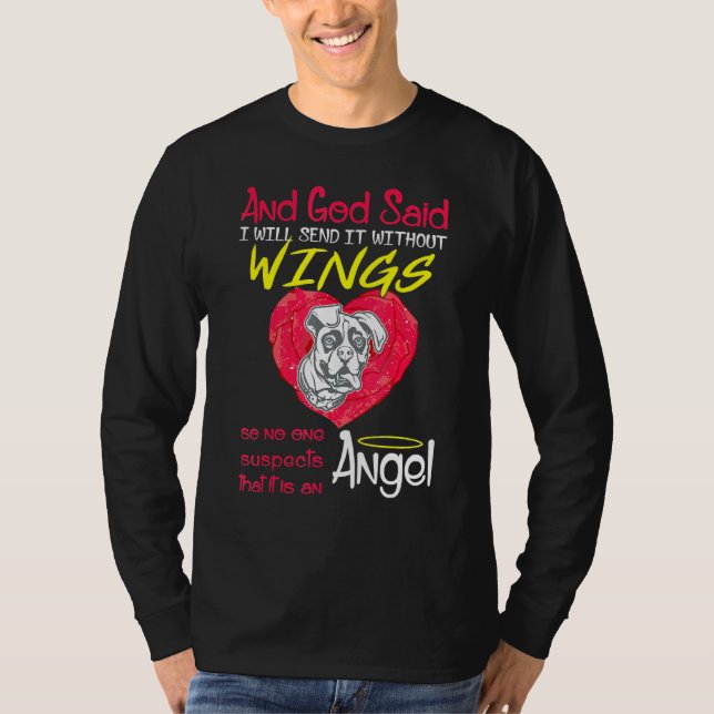 Boxer Angel Without Wings Pet T-Shirt (Front)