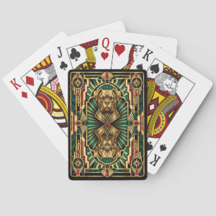 Boxer, Art Deco Dog Playing Cards
