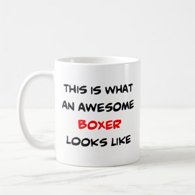 boxer, awesome coffee mug (Left)