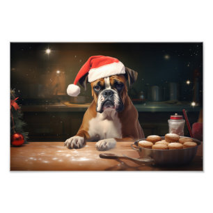 Boxer Baking Christmas Cookies Photo Print