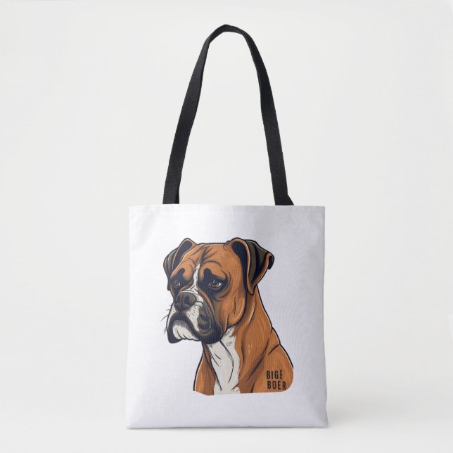 Boxer Bark Designs Punchy Graphic designs Tote Bag (Front)
