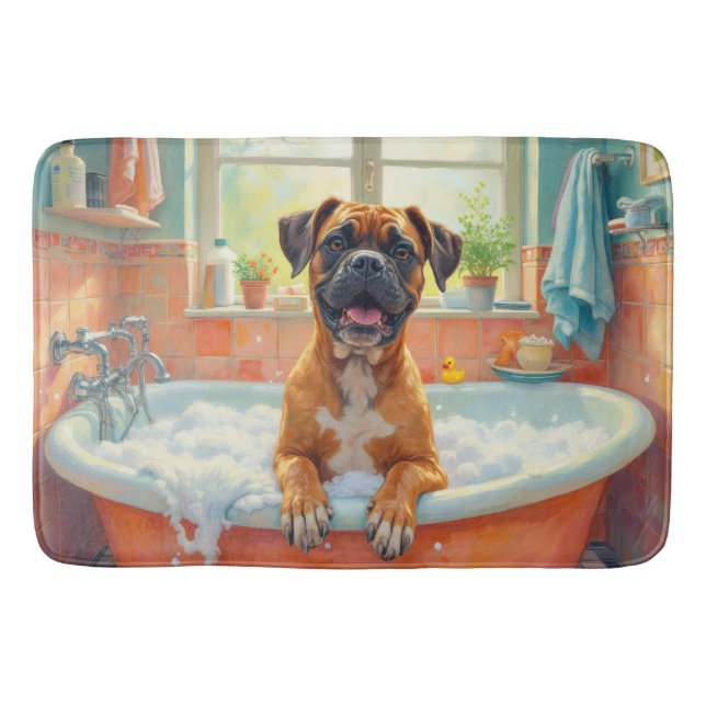 Boxer Bath Time Fun Bathroom Decor Mat (Front)