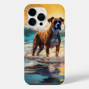 Boxer Beach Surfing Painting iPhone 14 Pro Max Case