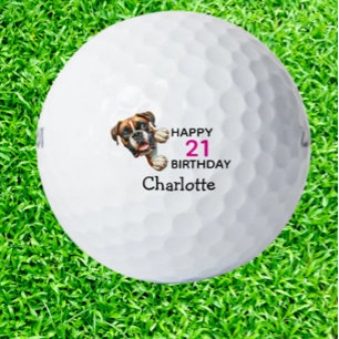 Boxer Birthday Loving Golfers Golf Balls