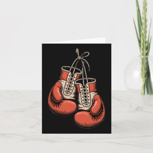Boxer Boxing American Traditional Tattoo Art Flash Card (Front)