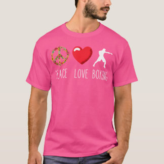 Boxer Boxing Kickboxer Love Peace Boxing Gloves Ki T-Shirt