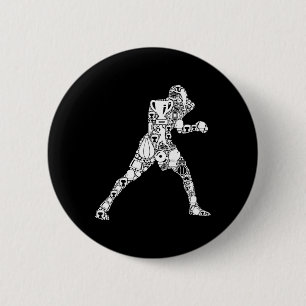 Boxer Boxing Men Kids Boys 6 Cm Round Badge