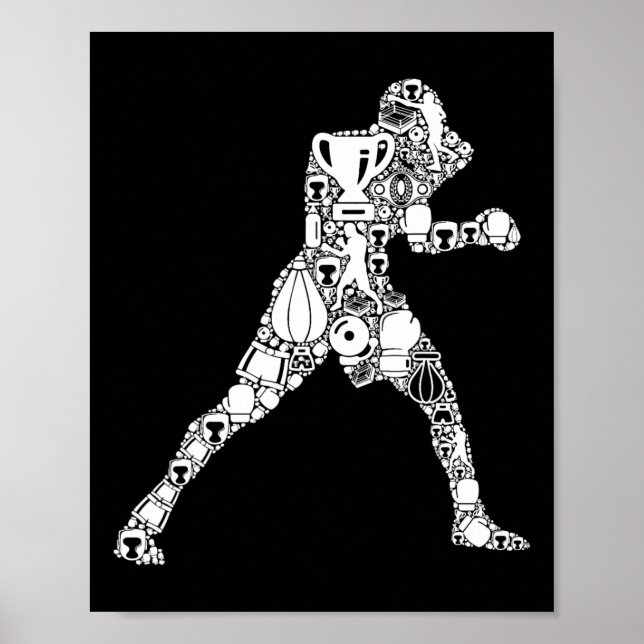 Boxer Boxing Men Kids Boys  Poster (Front)