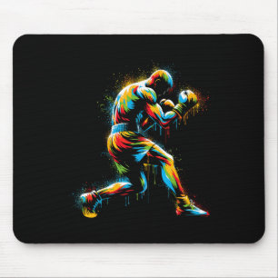 Boxer Boxing Ring Colourful Sport Kickboxer Traini Mouse Pad