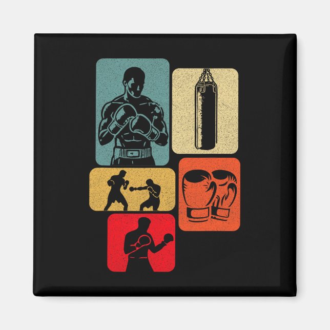 Boxer Boxing Ring Combat Sport Fighting Boxing Glo Magnet (Front)