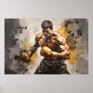 Boxer Boxing Sport Painting Abstract Art Decor