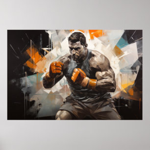 Boxer Boxing Sport Painting Abstract Art Decor