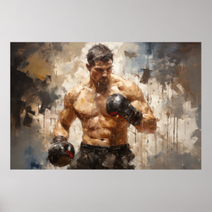 Boxer Boxing Sport Painting Abstract Art Decor