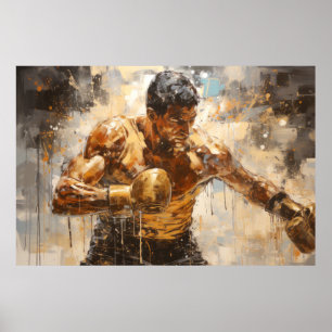Boxer Boxing Sport Painting Abstract Art Decor