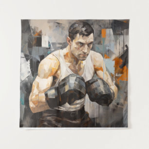 Boxer Boxing Sport Painting Abstract Art Decor Tapestry