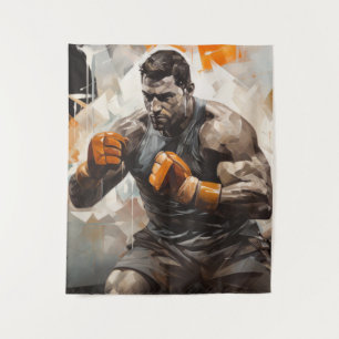 Boxer Boxing Sport Painting Abstract Art Decor Tapestry