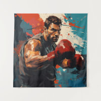 Boxer Boxing Sport Painting Abstract Art Decor