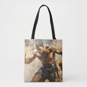 Boxer Boxing Sport Painting Abstract Art Decor Tote Bag