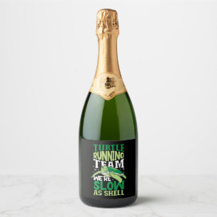 Boxer Boxing Turtle Turtles Sea Ocean Reptile Sparkling Wine Label