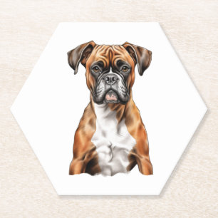 Boxer Buddies Cute Dog Designs for Loyal Boxer Paper Coaster