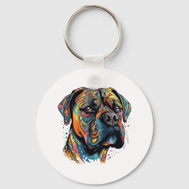 Boxer Buddies Playful Pup File Summary Digital Key Ring (Front)