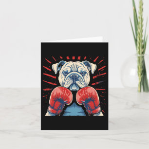Boxer Bulldog With Boxing Gloves Kickboxing Funny Card