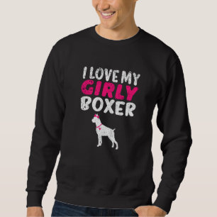 Boxer Canine Pet Funny Girl Dog Pup Gender Reveal  Sweatshirt