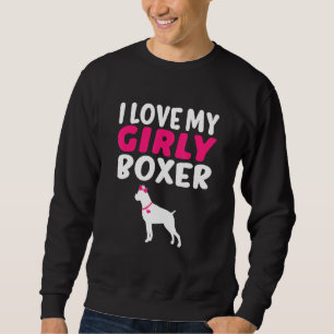 Boxer Canine Pet  Girl Dog Pup Gender Reveal Cute  Sweatshirt