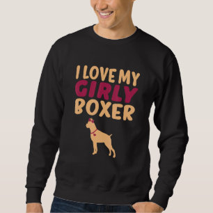 Boxer Canine Pet  Girl Dog Pup Gender Reveal Cute  Sweatshirt