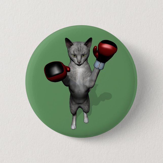 Boxer Cat 6 Cm Round Badge (Front)