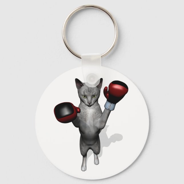 Boxer Cat Key Ring (Front)