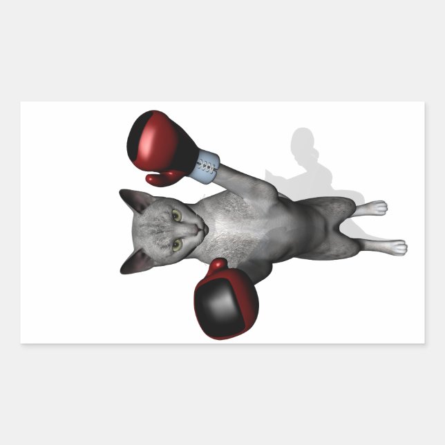 Boxer Cat Rectangular Sticker (Front)