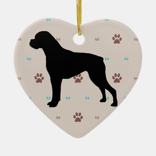 Boxer Ceramic Tree Decoration (Front)