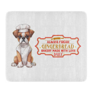 Boxer Chef Baking Gingerbread Cutting Board