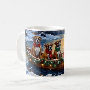 Boxer Christmas Boat Holiday Coffee Mug