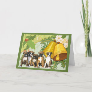 Boxer Christmas Card Bells