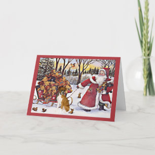 Boxer Christmas Card Santa Bears