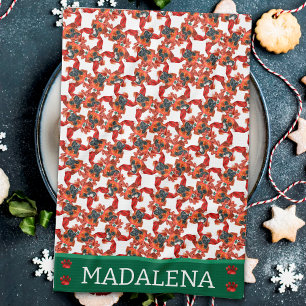 Boxer Christmas Dog Tea Towel