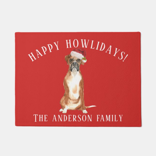Boxer Christmas Doormat (Front)