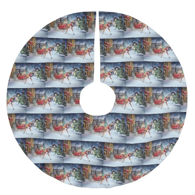 Boxer Christmas Festive Season Brushed Polyester Tree Skirt (Front)