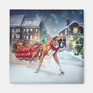 Boxer Christmas Festive Season Magnet