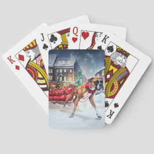 Boxer Christmas Festive Season Playing Cards