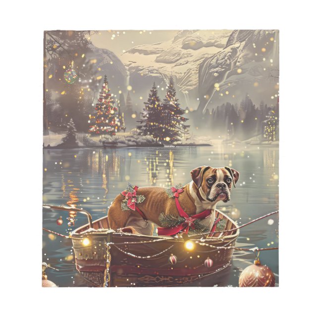 Boxer Christmas Festive Voyage Notepad (Front)