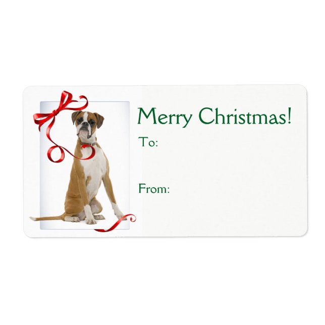 Boxer Christmas Gift Stickers (Front)