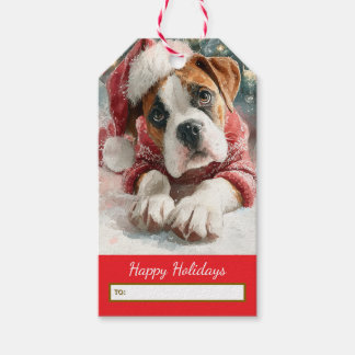 Boxer Christmas Gift Tag